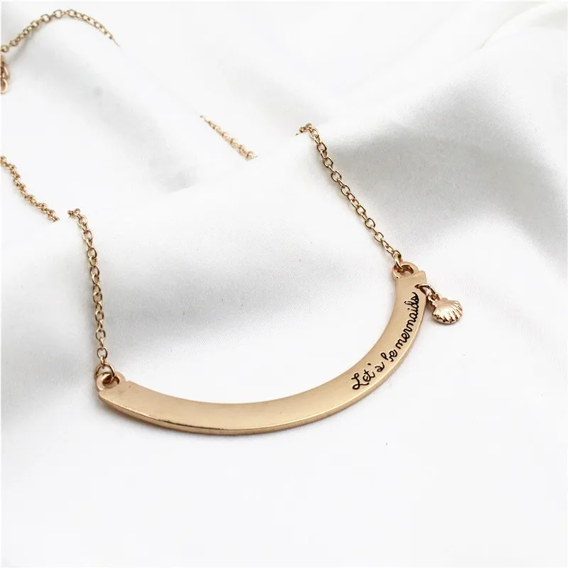 New letter necklace curved bright face simple atmosphere | Украшения и аксессуары