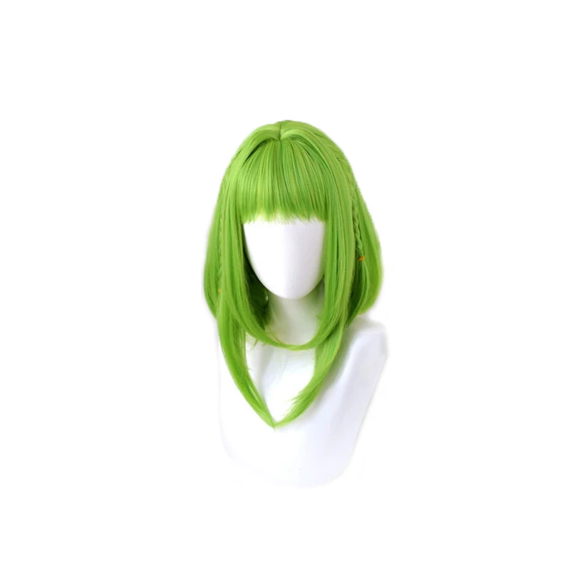 

Anime Nanamine Sakura Cosplay Wig Jibaku Shounen Toilet-bound Hanako-kun Green Woven Braids Style Bobo Synthetic Hair Wigs
