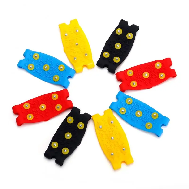 

1 Pair 10 Studs Anti-Skid Snow Ice Climbing Shoe Spikes Ice Grips Cleats Crampons Free Size Anti Slip Shoes Cover For Winter