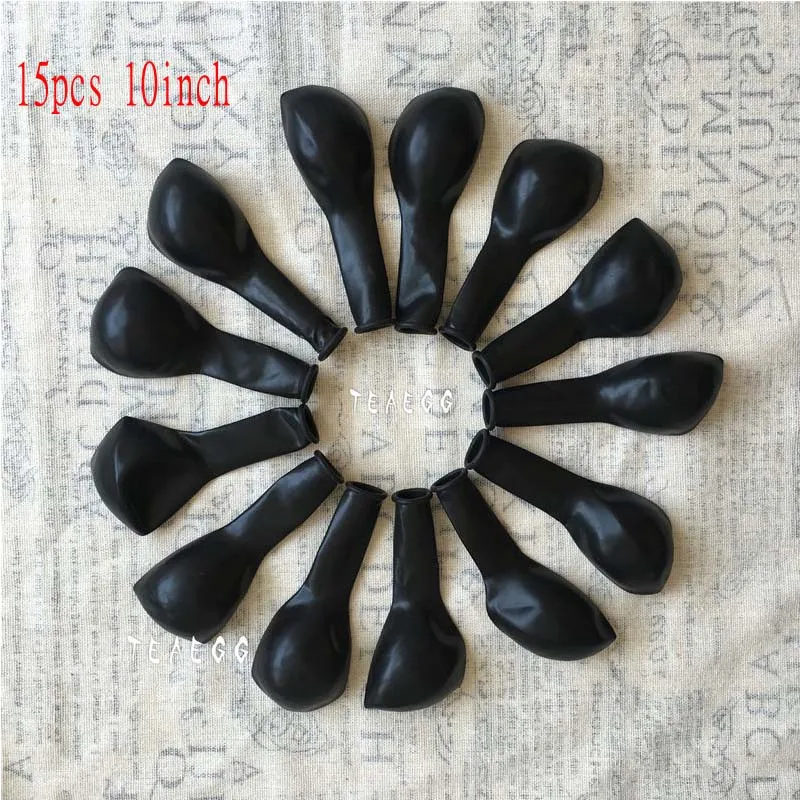 5/18/36 inch White Wedding Balloons Latex Round Mini Black White Balloon Arch Decoration Party Balloon Supplies Globos Backdrop - Цвет: 15pcs 10inch black