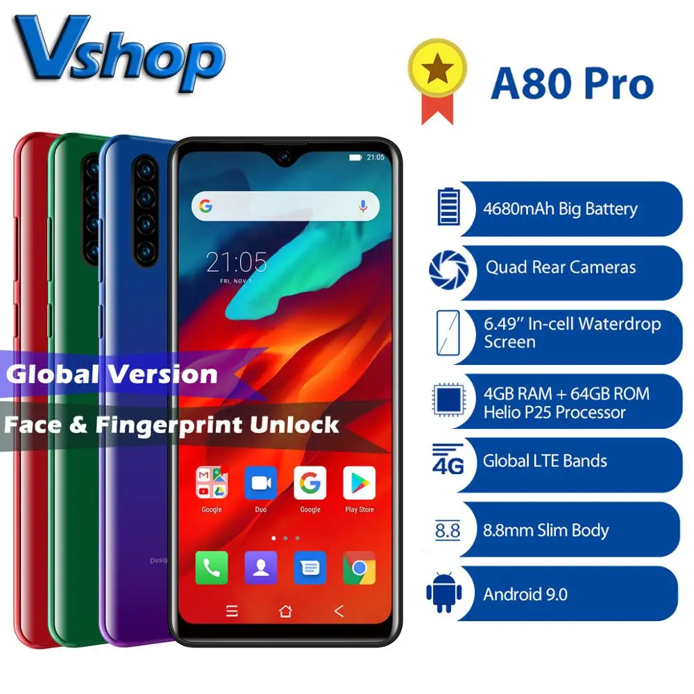 Смартфон Blackview A80 Pro 4 + 64 ГБ 4680 мАч 6 49 дюйма|Смартфоны| |