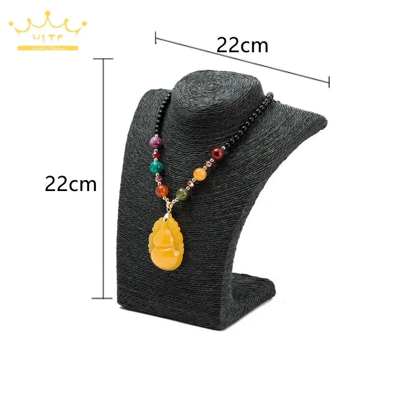 Hemp Rope Necklace Display Stand Holder Nice New Design Necklace Hanger High Quality Jewelry Display Bust Model Rack