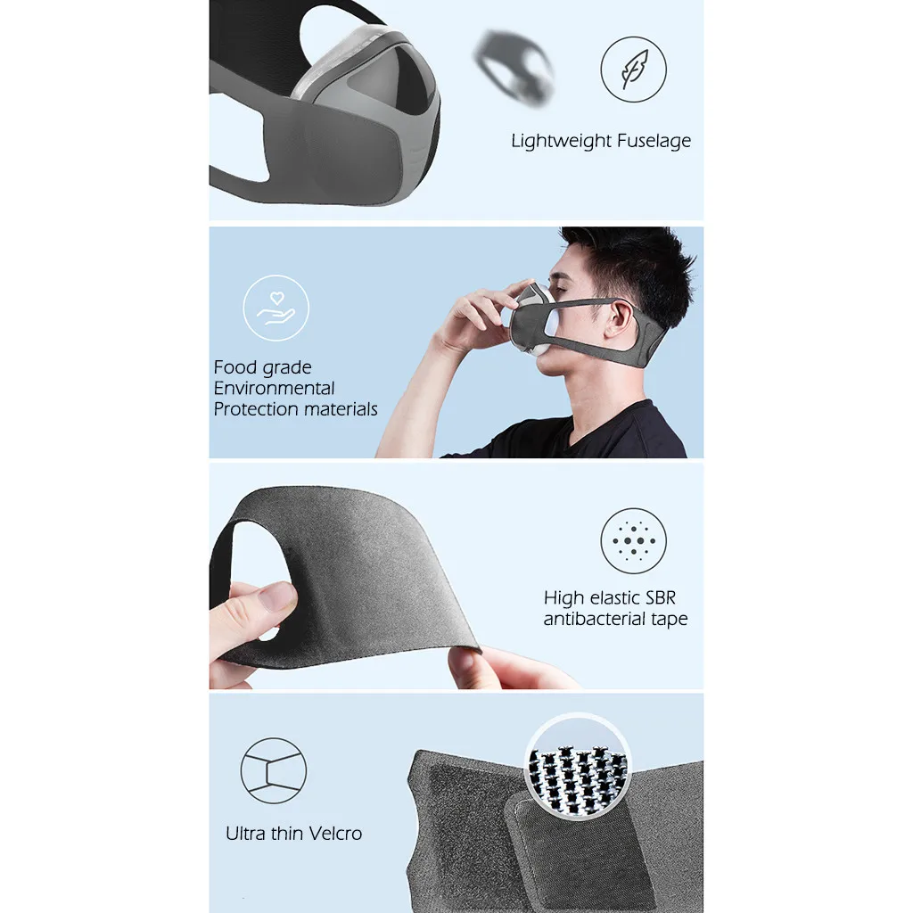 

Men Women Intelligent Electric Anti-haze Respirator with Replaceable Filter Reusable Respirator Wearable Air Purifiers A50