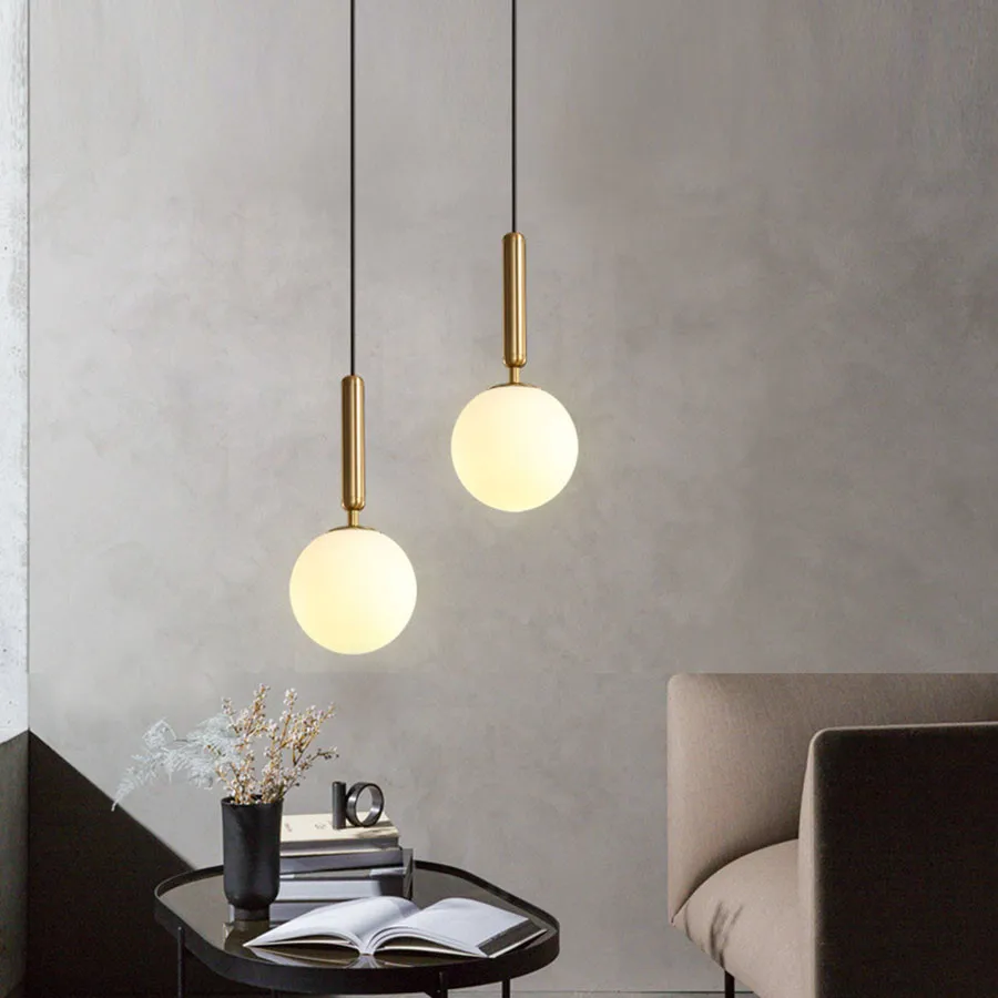 

Современные алюминиевые подвесные лампы в стиле лофт, светодиодный светильник в скандинавском стиле, стеклянные лампы с шариками для детск...
