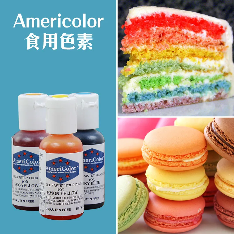 41 colores/Set Am&eacute;rica Americolor comestible Natural pigmento 21g para postre de pastel de macarrones bebidas ingredientes para hornear-3