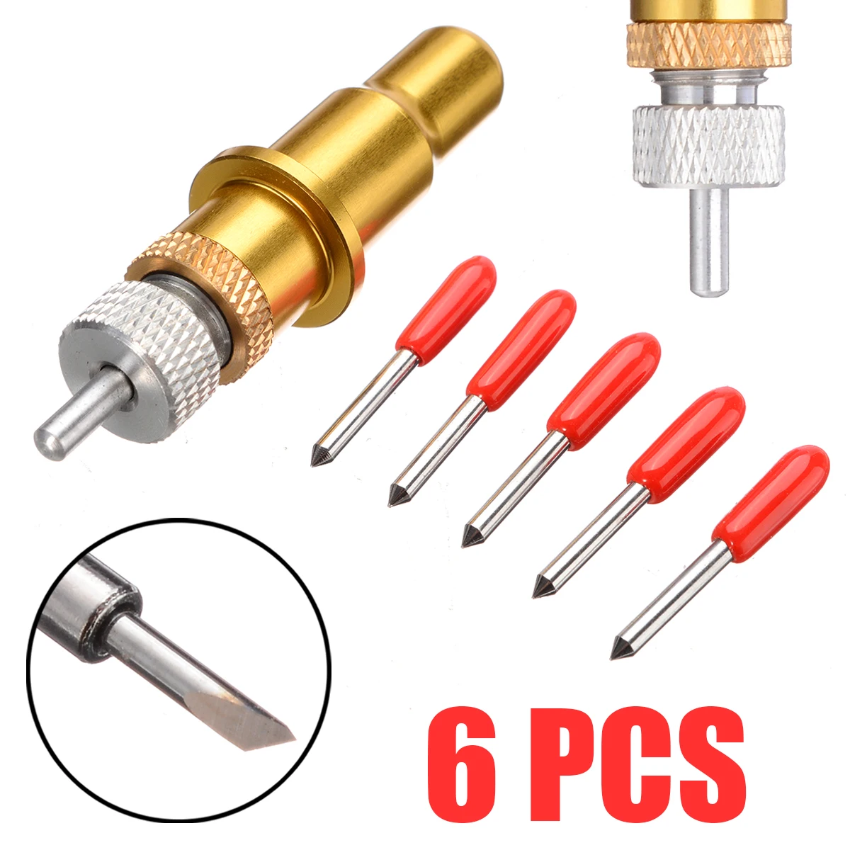 Держатель лезвия плоттера высокой твердости золотой держатель + 5 шт. лезвий