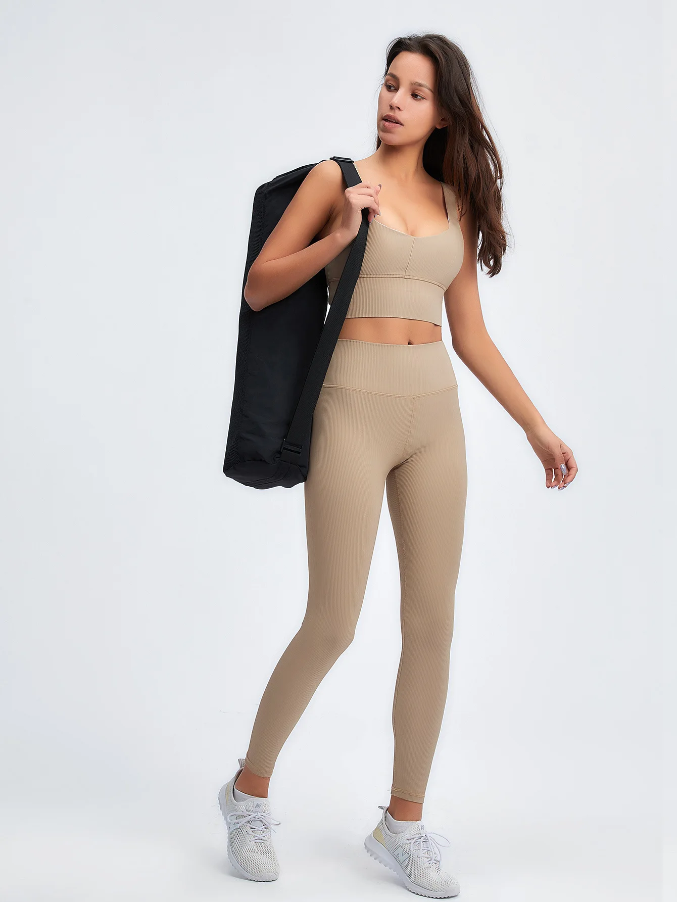 

Seamless Striped Yoga Sets Bowknot Sports Bra High Waist Hip Leggings Running Sportswear Woman Gym Fitness Clothing Tracksuits