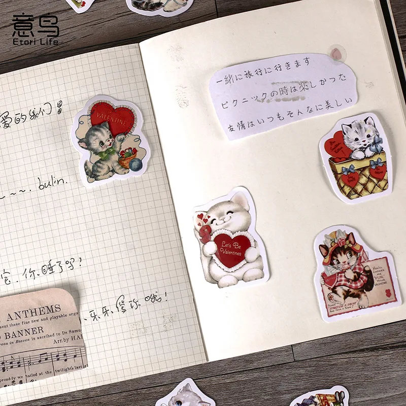 46 шт./милые стикеры в стиле ретро с изображением кошки и леди наклейки для