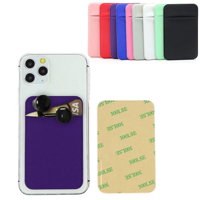 New Mobile Phone Credit Card Wallet Holder Pocket Stick-On Adhesive Elastic Tool Silicone Cover For iPhone Samsung Xiaomi Pouch | Багаж и