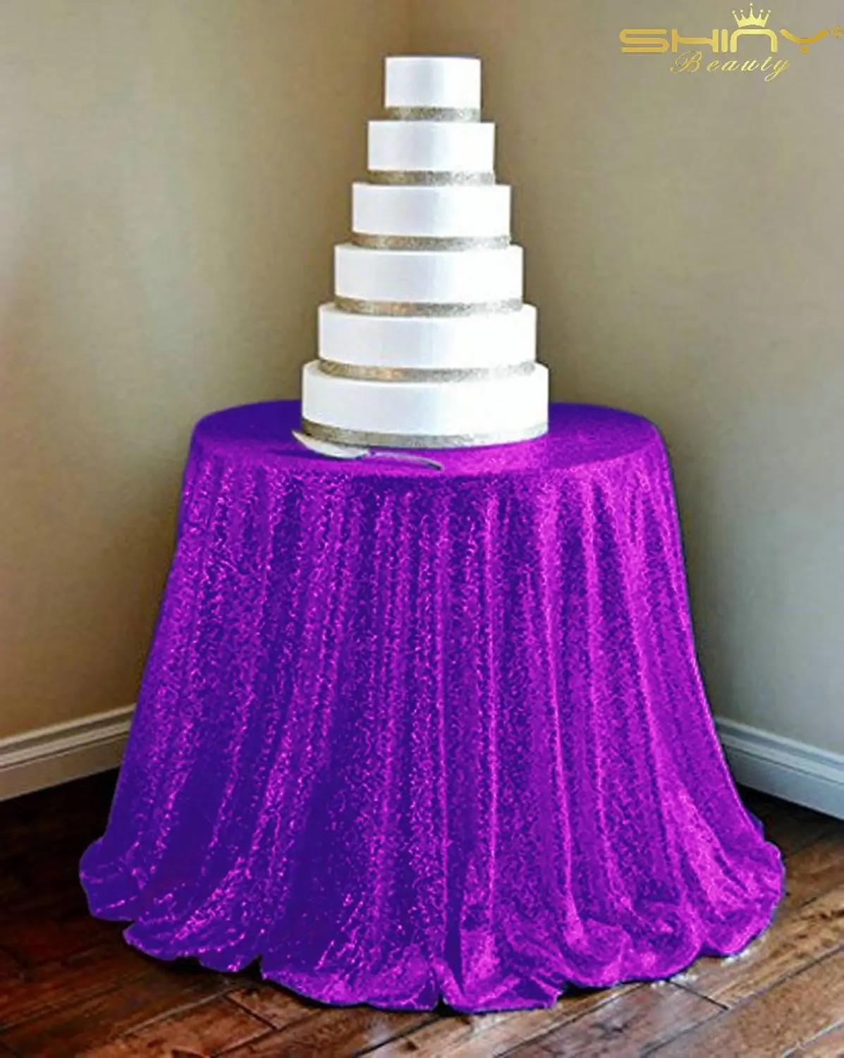 Purple Round Tablecloth 84inch Party Tablecloths Wedding Table Cover Daily Use Decaration for Circular Table-M1016 |