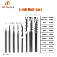 cnc solid carbide engraving bits milling cutter woodwork set 3 175mm 4mm 5mm 6mm shank router bits for carving wood tools