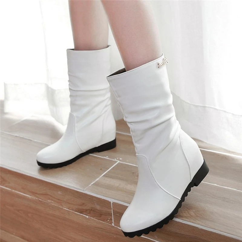 Bota Feminina Couro/короткие кожаные ботильоны большого размера Новое поступление зимние