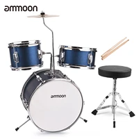 ammoon 14 inch 3 piece kids drum set with adjustable throne cymbal pedal drumsticks musical instrument for children beginners