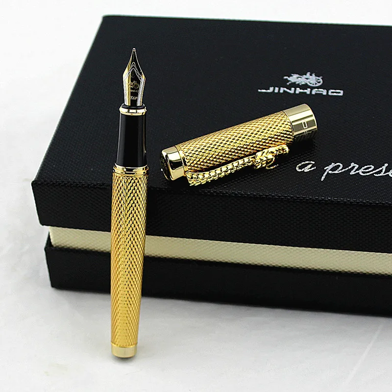 Роскошный бренд, деловая перьевая ручка Jinhao 1200, Восточный Дракон, дизайнерские металлические чернильные ручки, школьные офисные канцелярские принадлежности