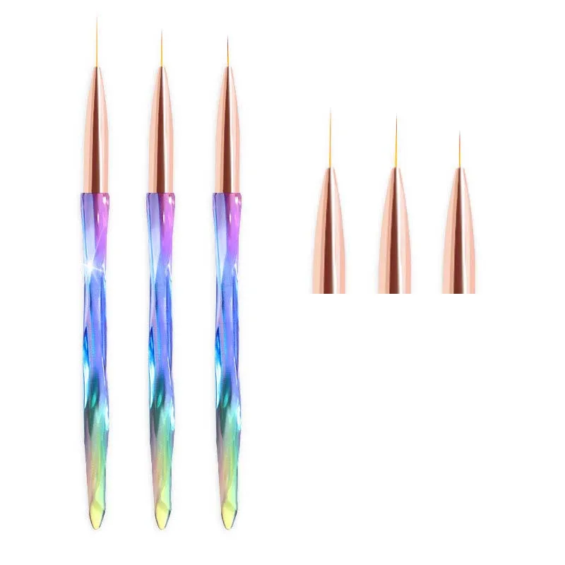 3pcs-4pcs/set New Fashion Sequin Rod Pull Pen Nail Pen Crystal Thin Drawing Pen Nail Art Accessories Tool UV Gel Pen