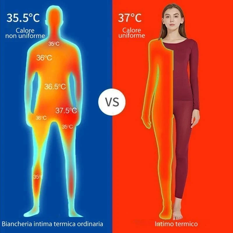 

Thermal Underwear Women Men Ultra-Soft Thermostatic Ultra-Thin Heating Winter Tight-Fitting Base d88