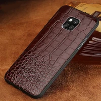 ikole luxury genuine leather for huawei p40 pro p30 mate 20 cell phone case alligator pattern shell cover for honor 20 30pro 9x