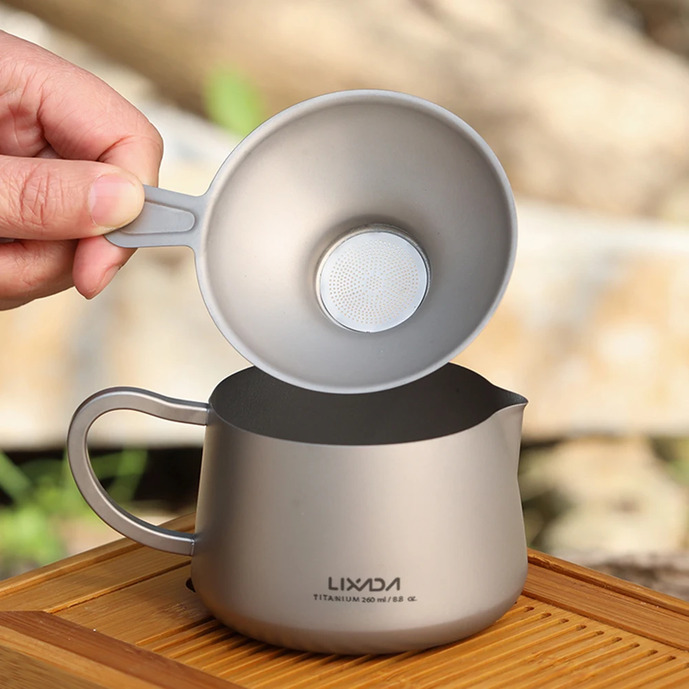 

Lixada Titanium Tea Server Pot Kettle Teapot with Tea Infuser Strainer for Home Office Outdoor Camping Hiking Backpacking