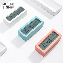 Nusign Candy Color Smart Alarm Clock Electronic Smart LCD Digital Display Office Desktop For Home School Office Alarm Clock