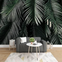 custom photo modern pastoral 3d green leaf tropical plant mural living room hotel background wall decoration painting wallpaper