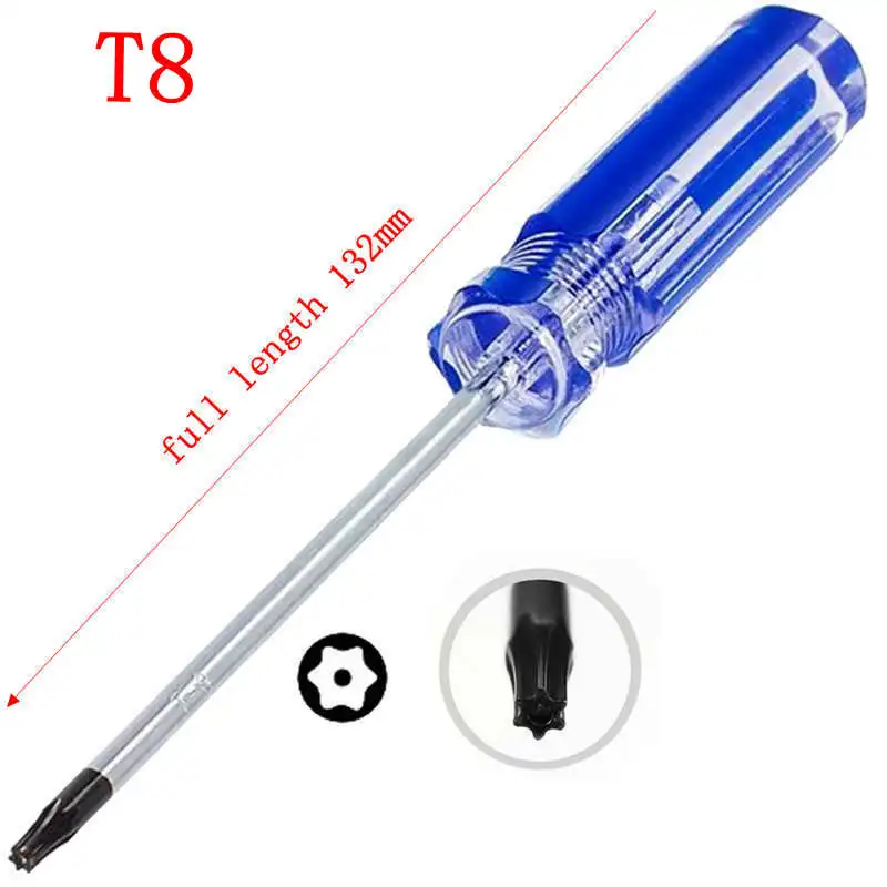 T8 45# стальная отвертка T8/T9/T10 Torx отвертка для безопасности отвертка с защитой от вскрытия отвертка Torx драйвер для xbox 360 беспроводной контроллер - Цвет: T8