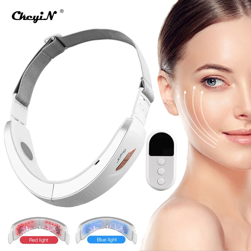 

CkeyiN V Line Face Lifting Slimming Chin LED Photon Therapy V-shaped Lift Belt Machine Lifting Device Face Galvanic Massager