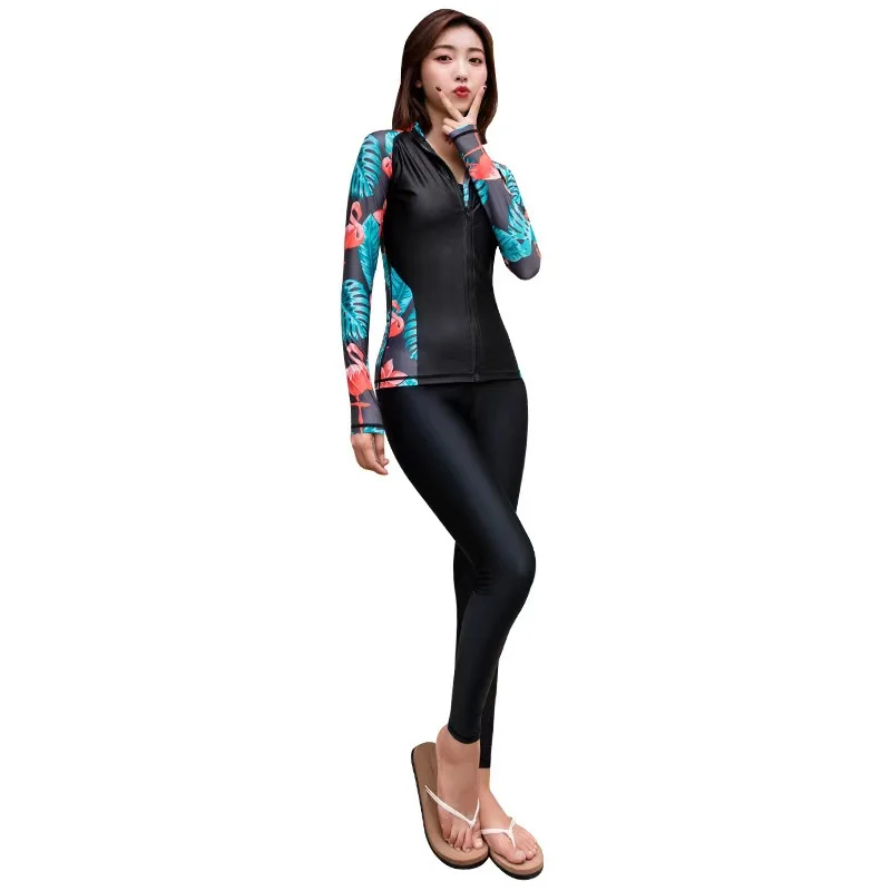 

2020 New Rashguard Women Long Sleeve Women Swimsuit Sun Protection Rash Guard Print Swimwear Upf50+ Surfing Shirt