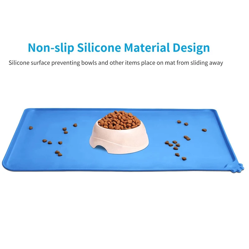 Водонепроницаемый коврик для питомцев силиконовый однотонный корма кошек и