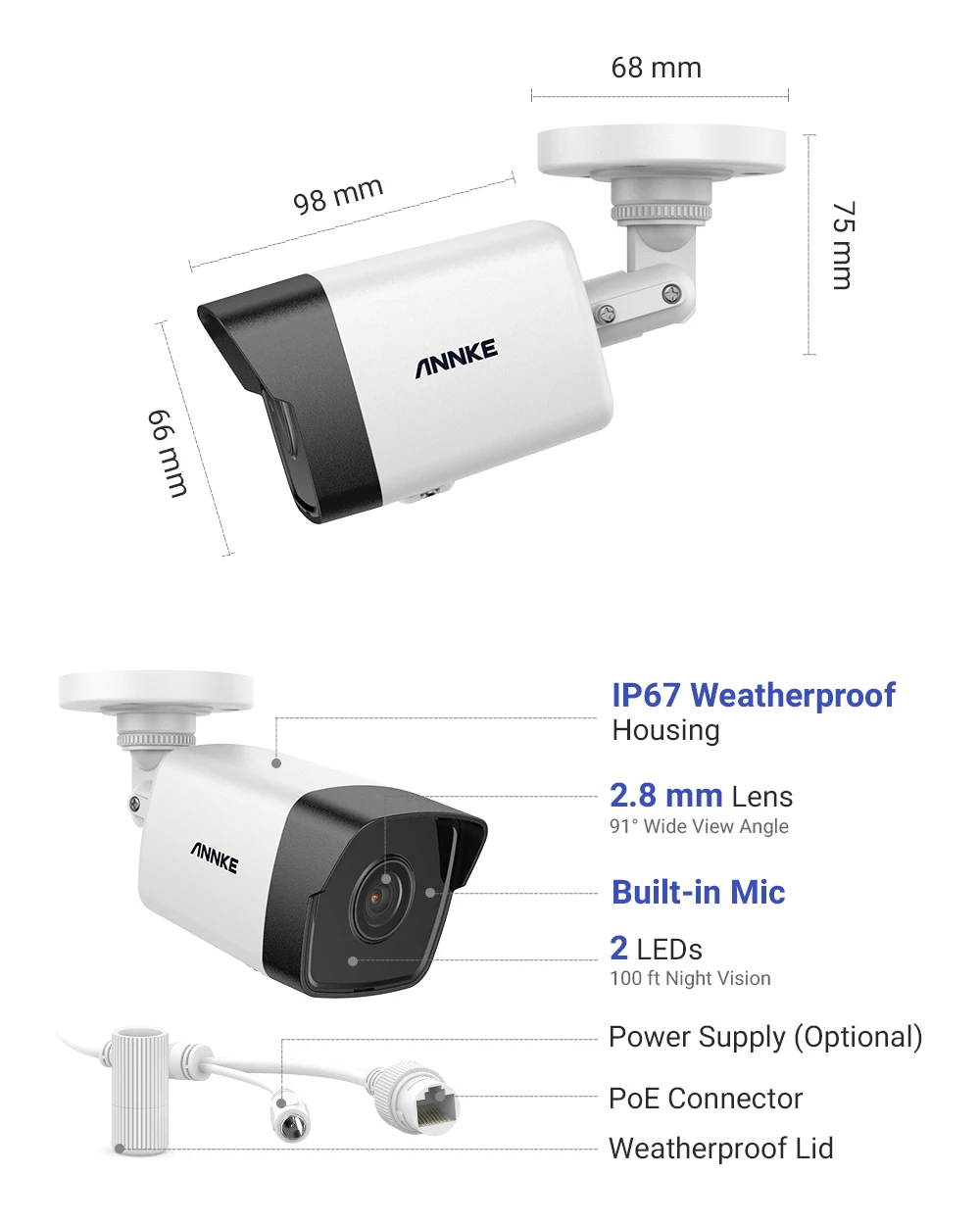 Сетевая Видеосистема ANNKE 16 каналов 5 МП FHD POE 8 Мп H.265 + видеорегистратор