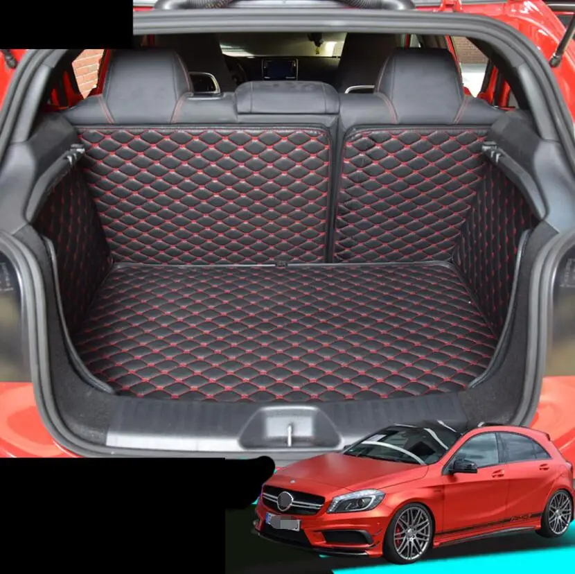 car styling luxury fiber leather trunk mat for mercedes benz A180 A200 A260 A45 AMG 2013 2014 2015 2016 2017 accessories | Автомобили и