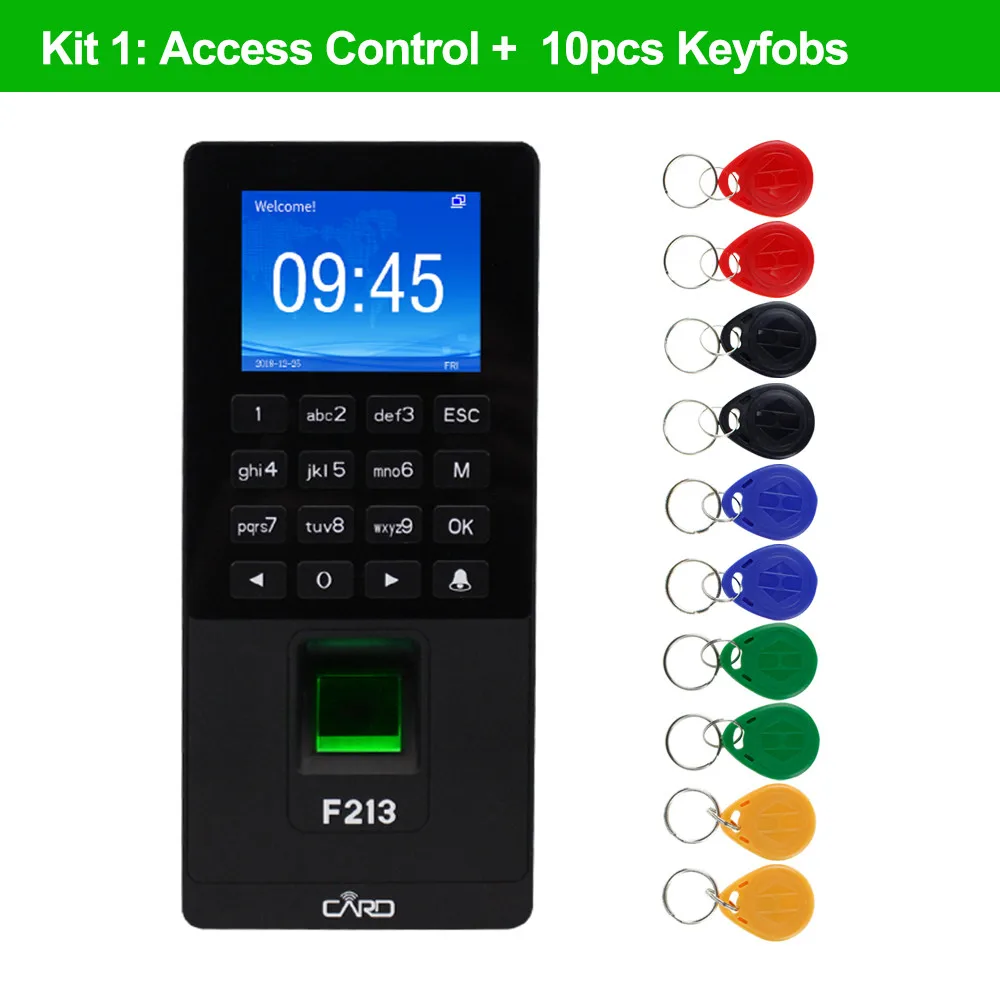 Keypad With keyfob RFID Клавиатура TCP/IP/usb-устройство для считывания отпечатков пальцев система контроля доступа двери биометрическое программное обеспечение DIY Электронный магнитный замок ударный болт замки - Цвет: Keypad With keyfob