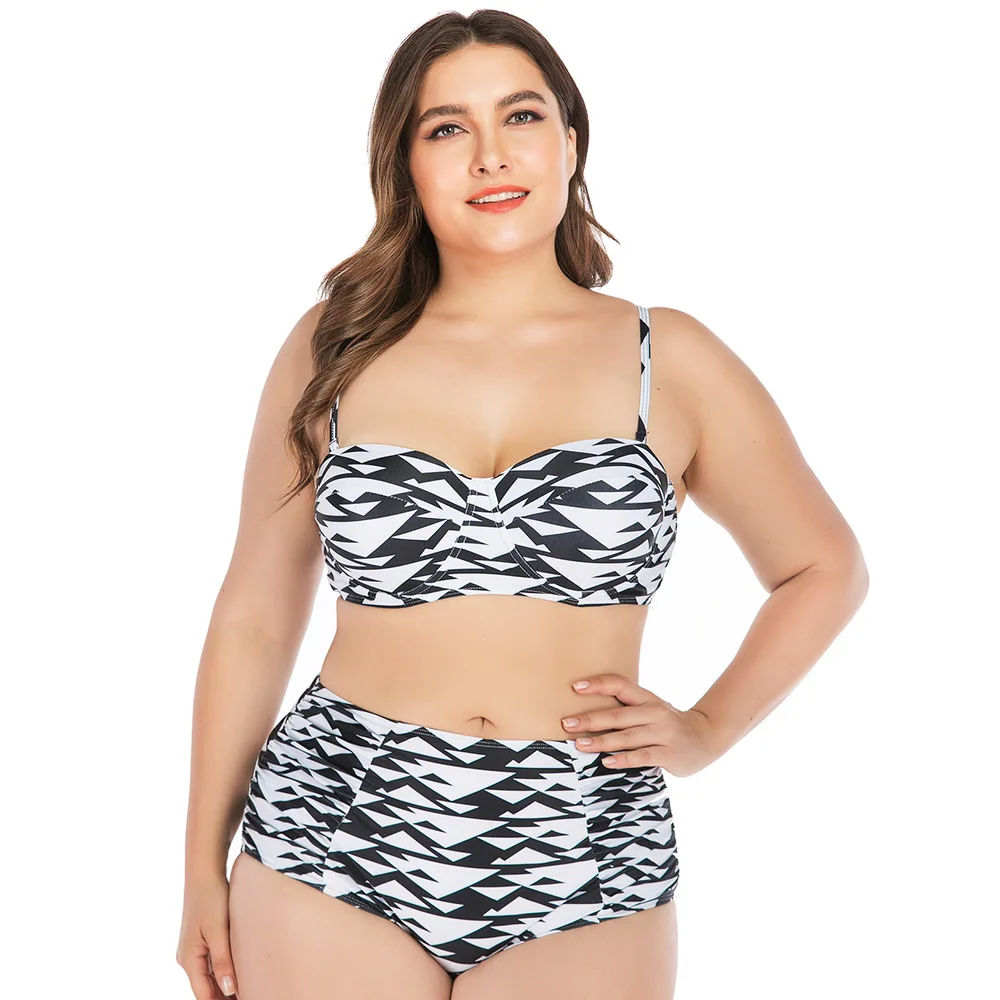 Новый комплект бикини с оборками купальный костюм для женщин высокая талия
