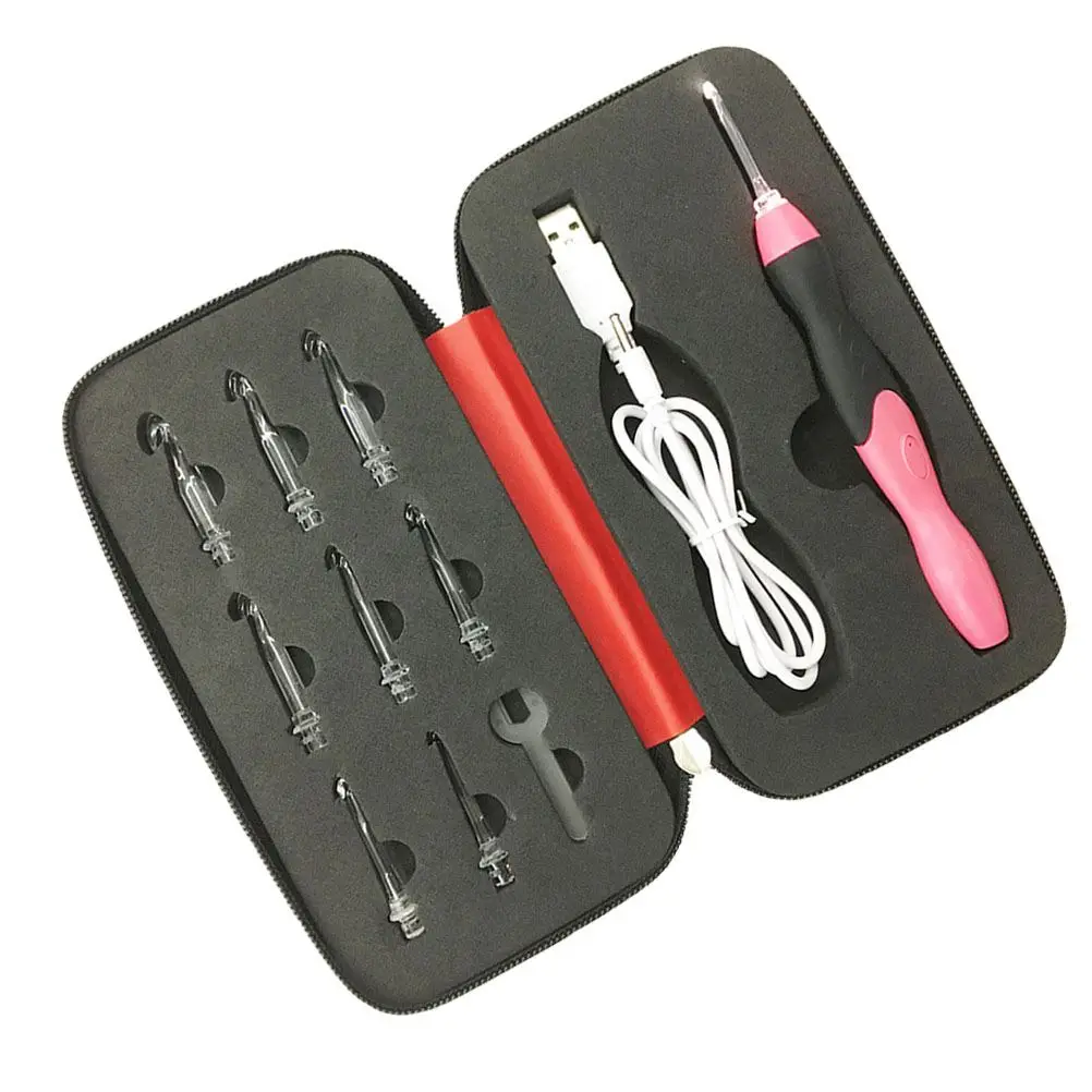 Светящиеся крючки для вязания светодиодные Яркие регулируемые спицы набор