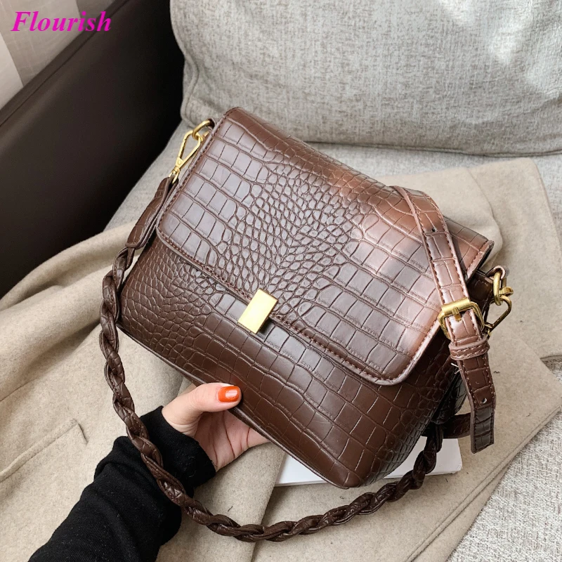 

Fashion Alligator Leather Shoulder Bag Crossbody Bags for Women Luxury Purses and Handbags Designer Large Clutch Bag Sac A Main