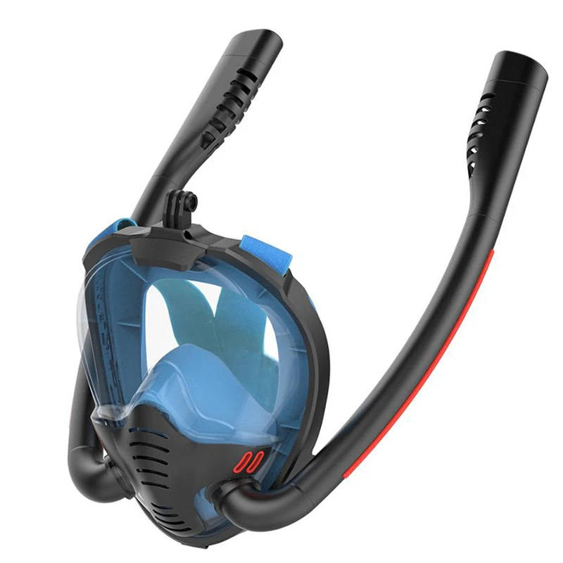 Adult Diving Mask Scuba Double Snorkel Full Face Anti-Fog K3 Snorkeling Mask Kid Swimming Underwater Respirator Diving Equipment