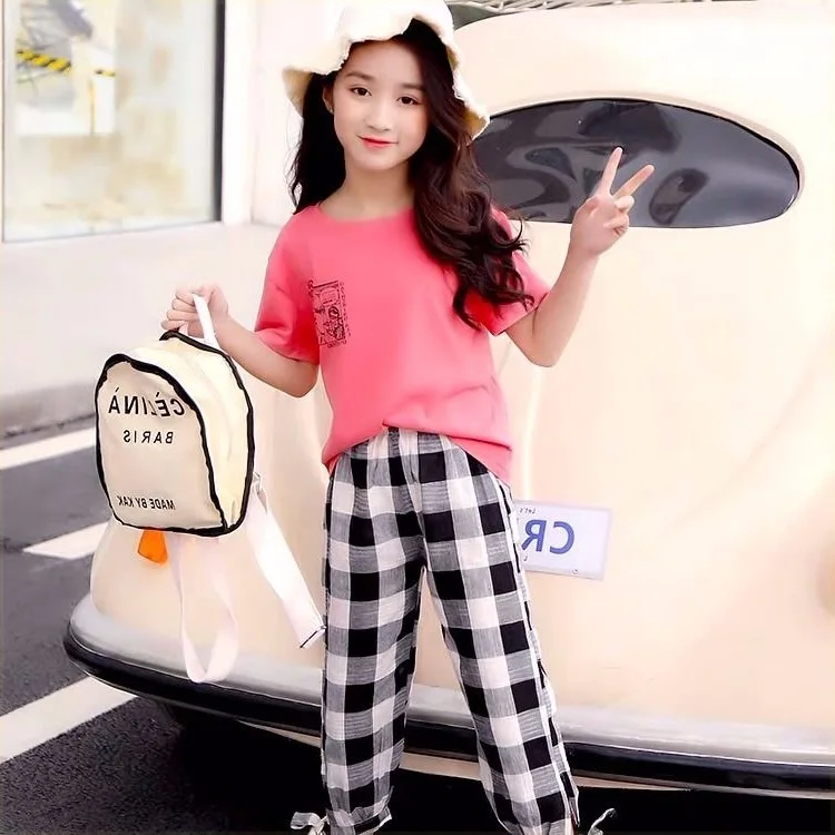 Комплект из двух предметов для девочек подростков футболка и повседневные