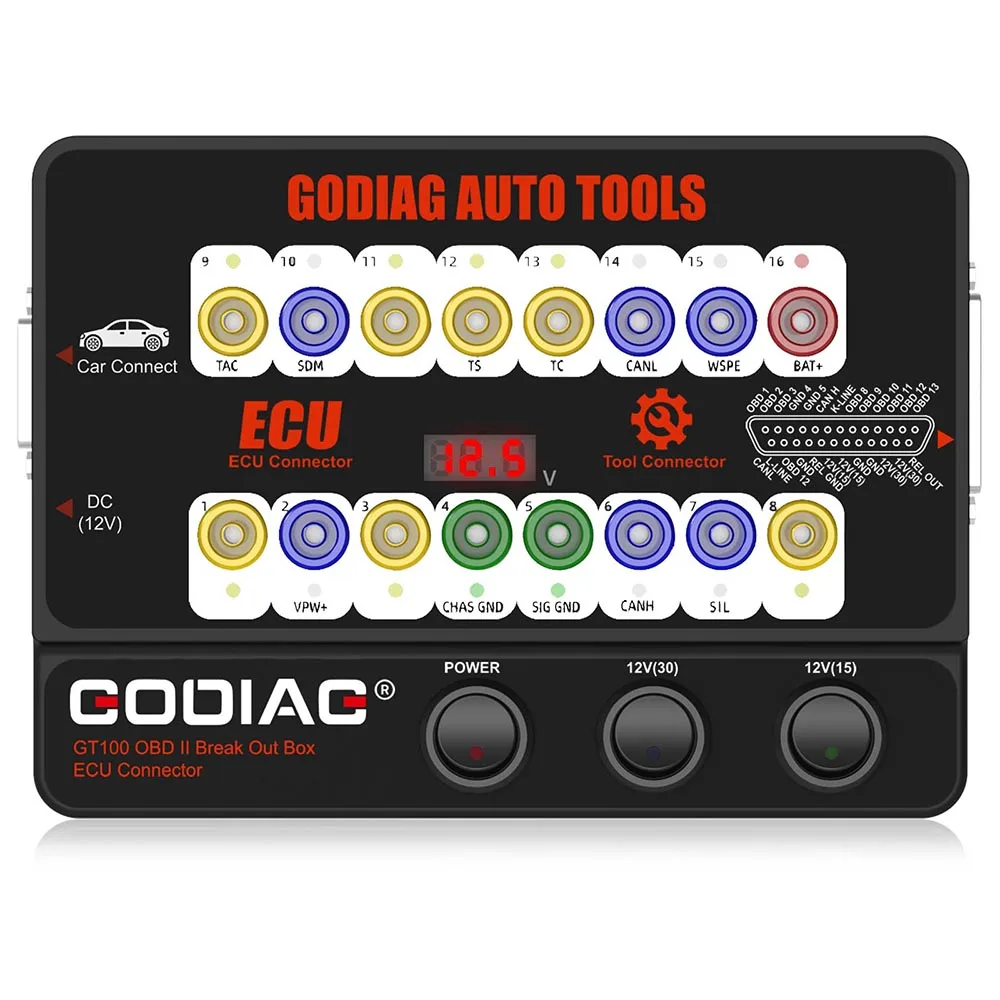GODIAG GT100 автомобильный инструмент OBDII разрывная коробка мощный разъем ECU