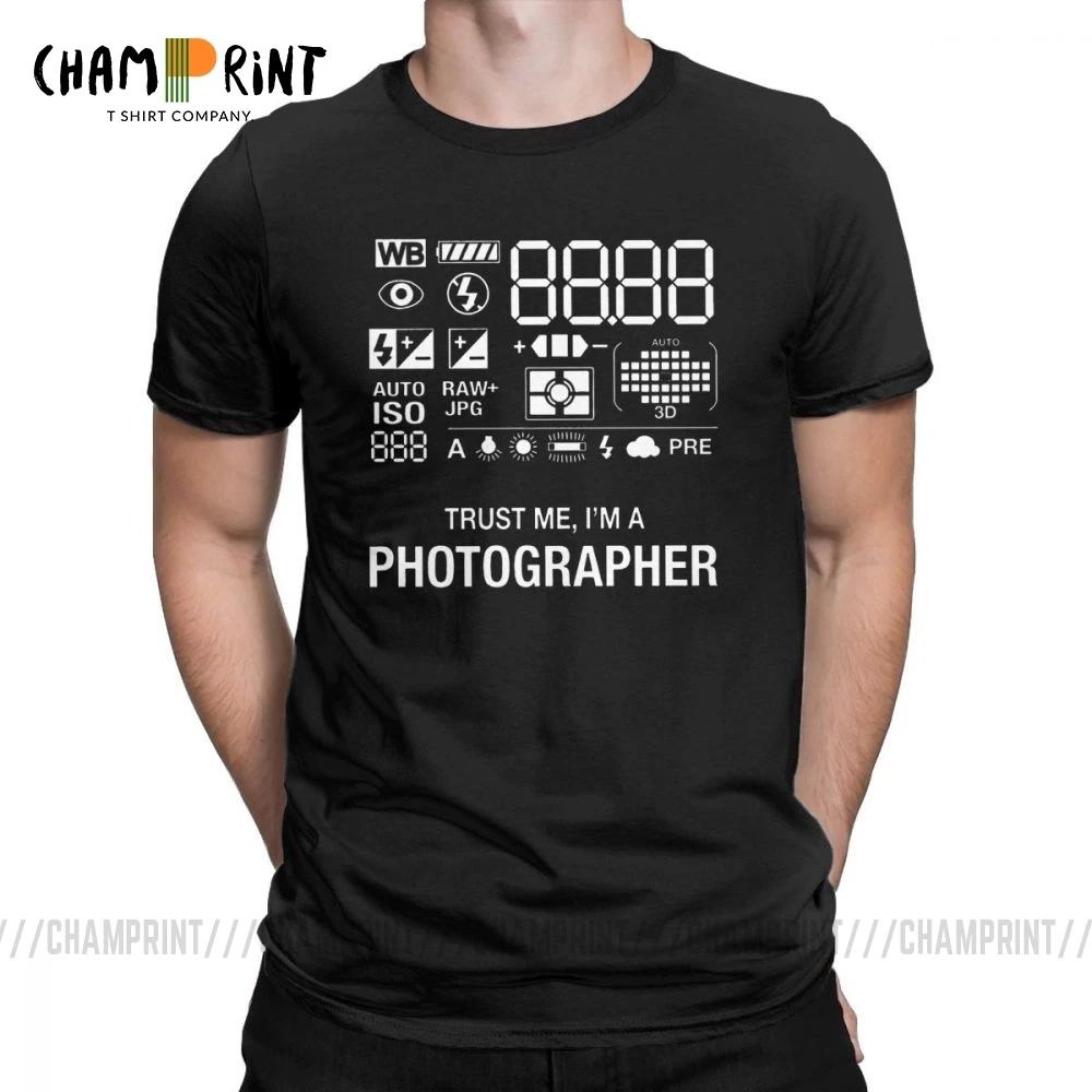 Мужские футболки для фотографа Уникальные из 100% хлопка с короткими рукавами