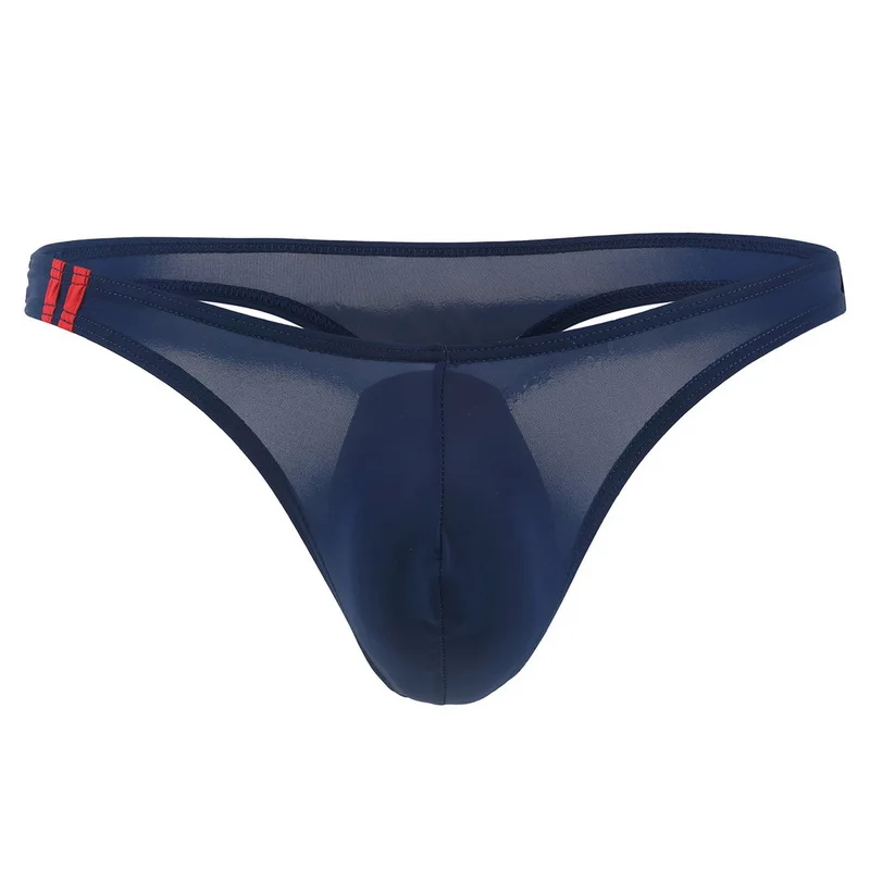 Пикантные мужские стринги трусы нижнее белье тонкие трусики из ледяного шелка