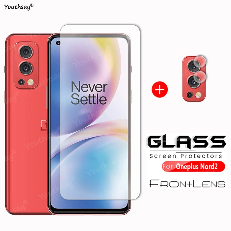 Cristal templado para Oneplus Nord 2, Protector de pantalla transparente para Oneplus Nord 2, 5G-0