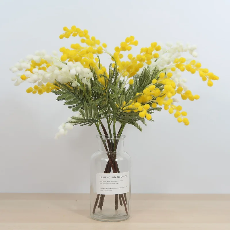 42 см поддельные оранжевые растения Мимоза филиал искусственная Пальма