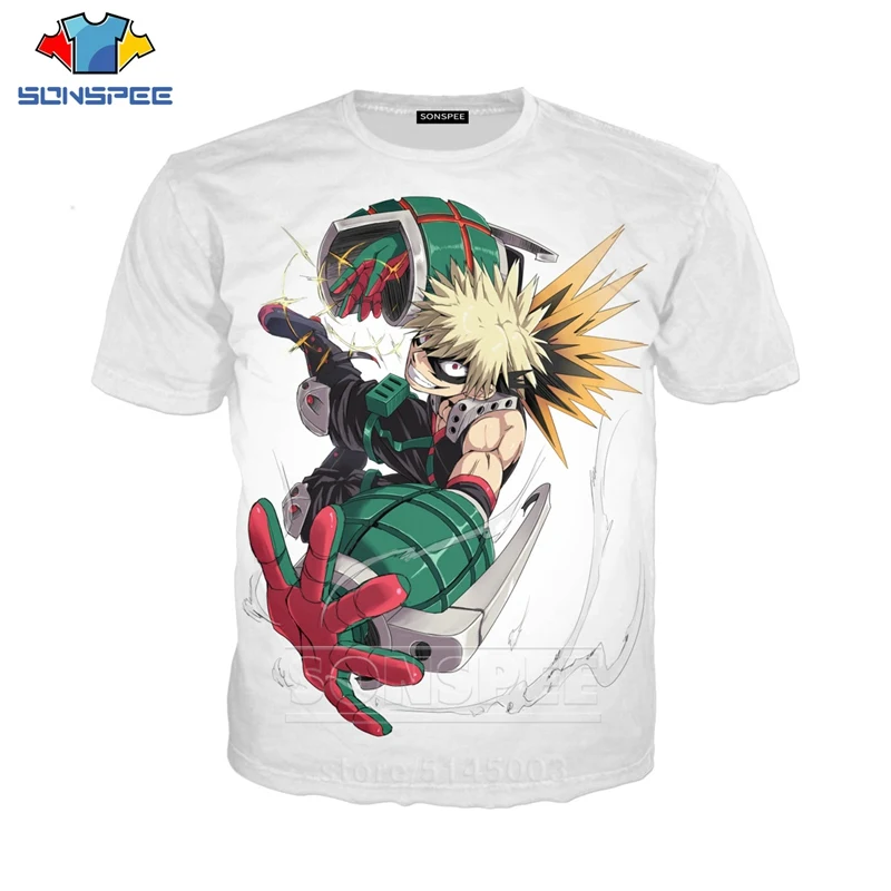 4 My Hero Academy футболка для мужчин женщин Аниме Толстовка 3D принт Bakugou кацуки все могли короткий рукав хип хоп Топ пуловер C001-04 - Цвет: 4