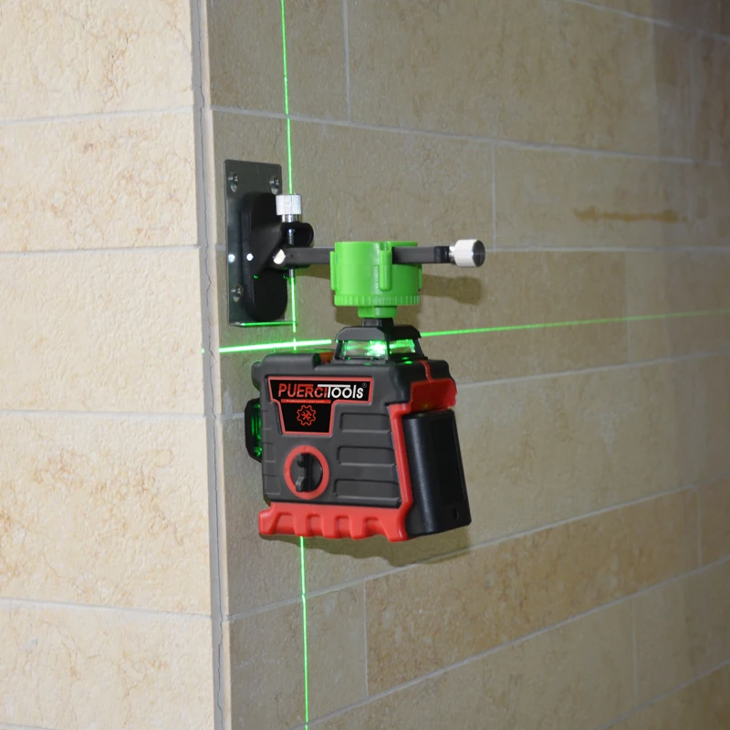 

PUERCI 3D Laser Level Self-Leveling 360 Horizontal And Vertical Cross Green 12 Lines 3D Rotary Level Laser Horizontal Vertical
