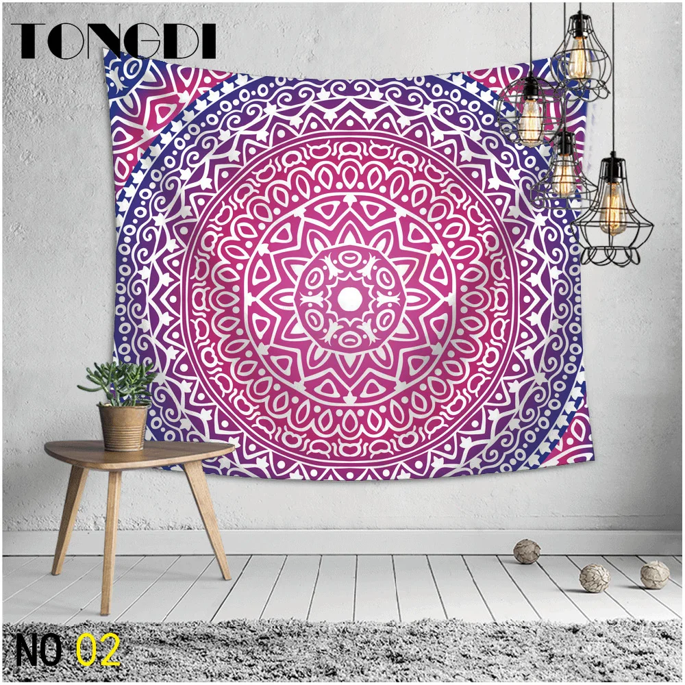 Гобелен TONGDI в стиле бохо мандала картина маслом печать настенный подвесной