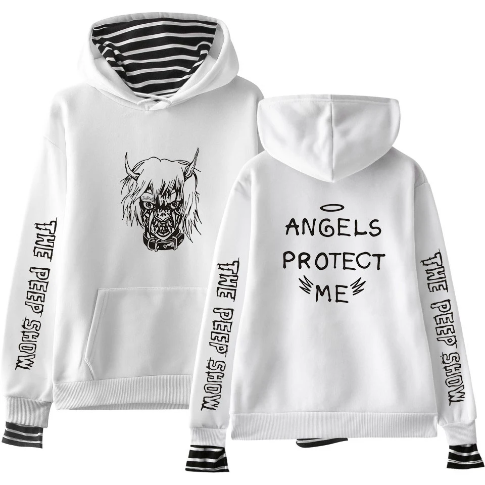 

Толстовка Женская из двух предметов, креативный свитшот с 3D-принтом Lil Peep ANGELS PROTECT ME, худи в стиле Харадзюку