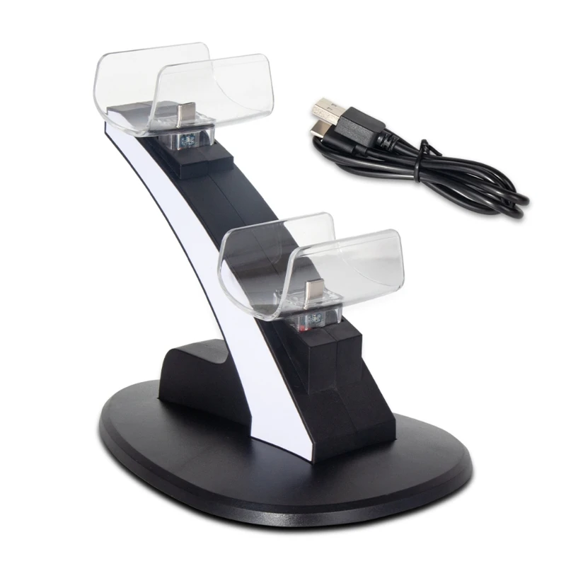 

Gamepad Charger Cradle LED Indicator Charging Dock Station USB Charging Cable for PS5 Gaming Controllers