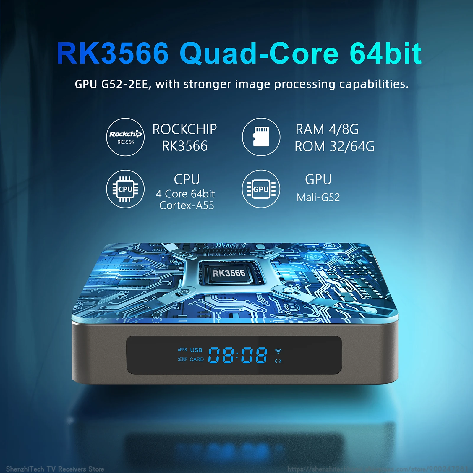 X96 X6 4K ТВ Box Android 11 с RK3566 4 ядра ГБ 8 Оперативная память 32GB 64GB 128GB Встроенная WI-FI Smart