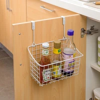 hanging iron storage basket kitchen cabinet door back hanging basket seasoning bottle storage rack bathroom cabinet rack