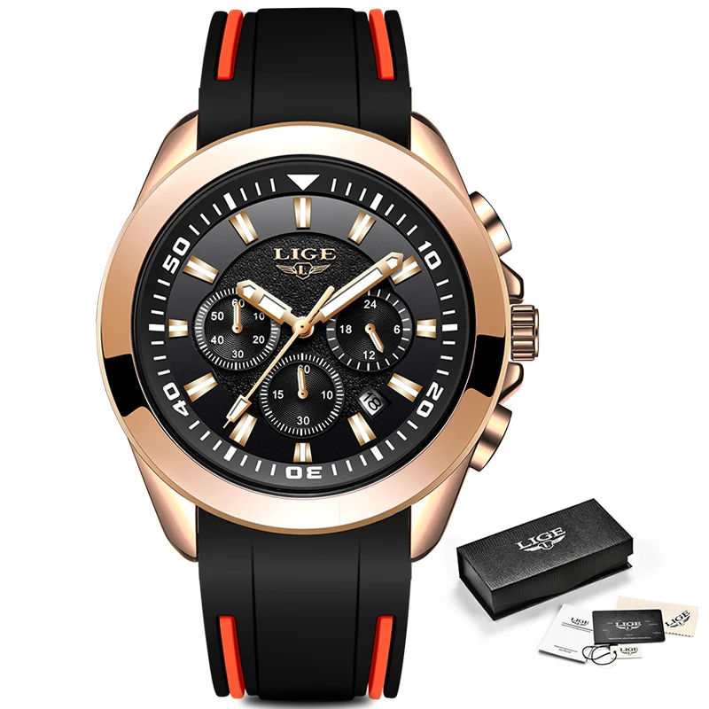 

Top Luxury Brand LIGE men's Watch High Quality Sports Chronograph Quartz Watches Men Waterproof Clock Man Gift Relogio Masculino