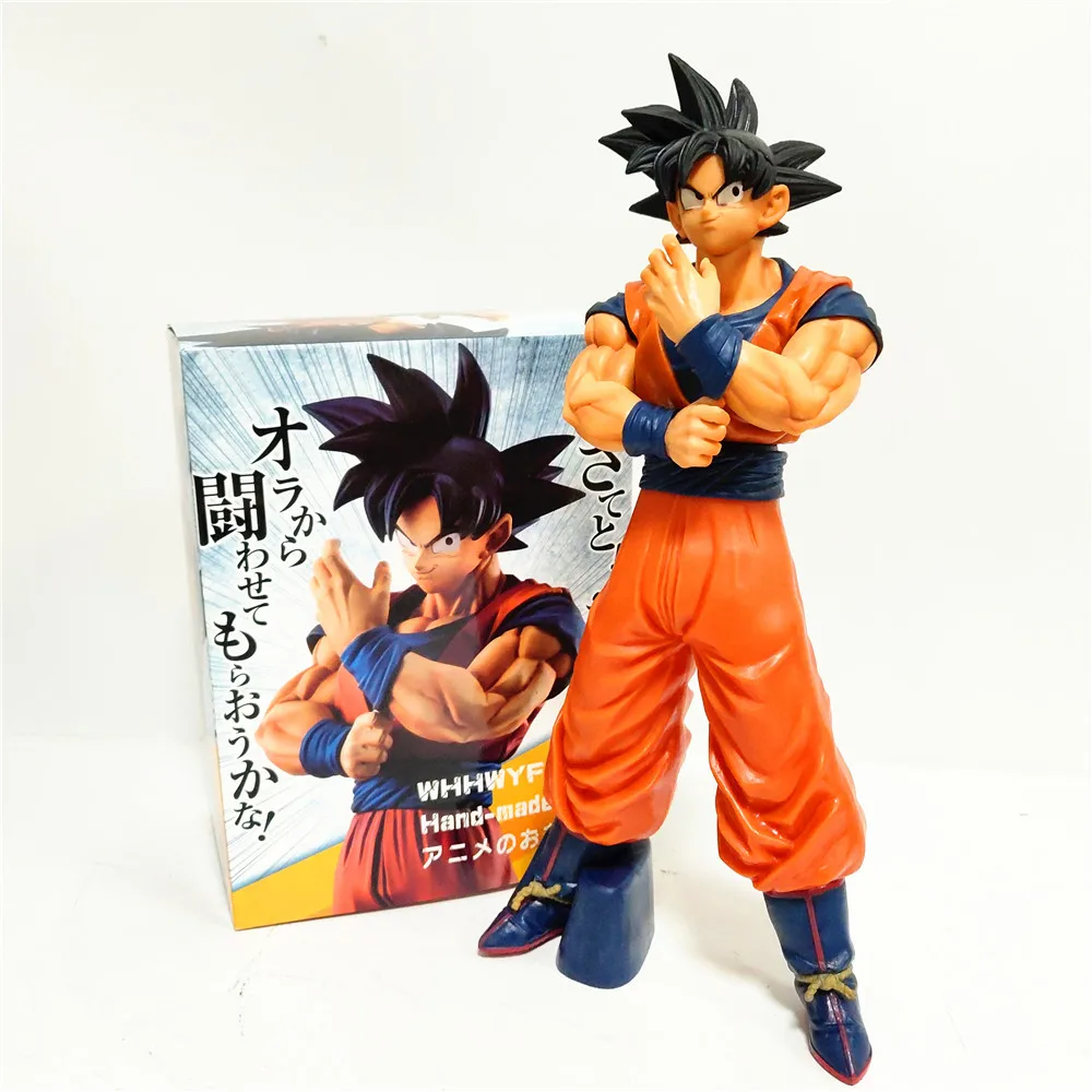 Bandai фигурки Dragon Ball Z Сон Гоку игрушки из ПВХ Обувь в стиле Итачи 23 см Gokou Супер Saiyan